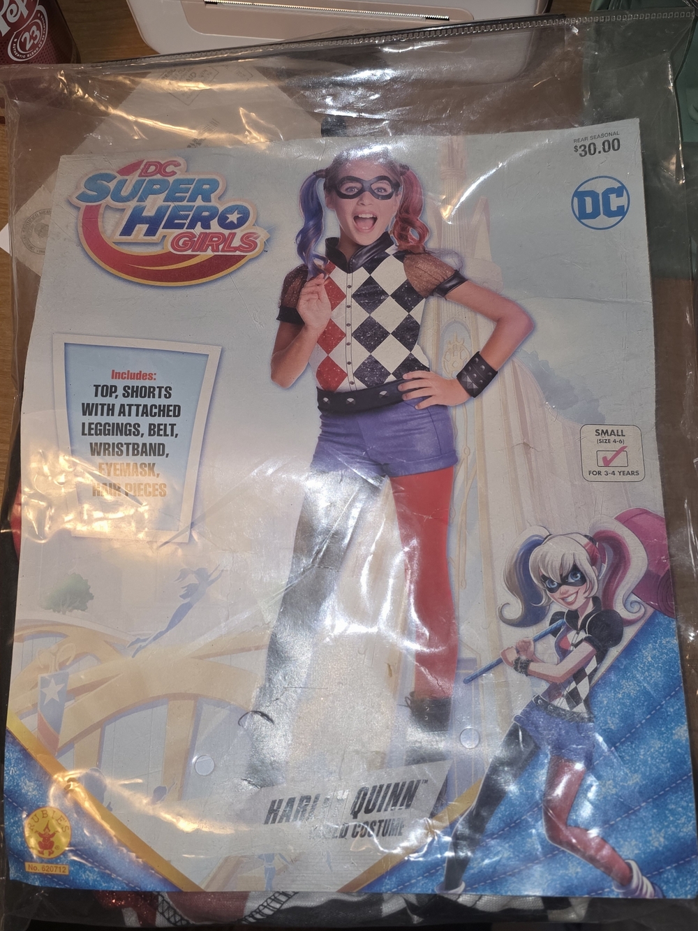 Girls Harley Quinn Halloween Costume Set – Size 4/6
